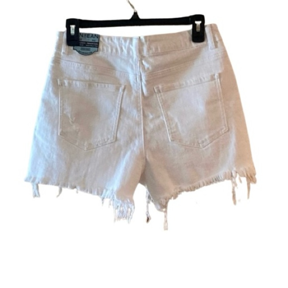 Enjean High Rise White Jean Shorts Size L - Picture 2 of 6